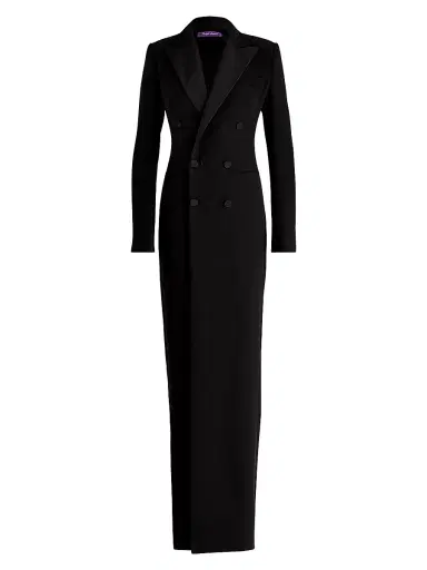 Ralph Lauren Collection Women's Kristian Silk Tuxedo Dress | Thumbnail 1 Ralph Lauren Collection Women's Kristian Silk Tuxedo Dress | Thumbnail 1
