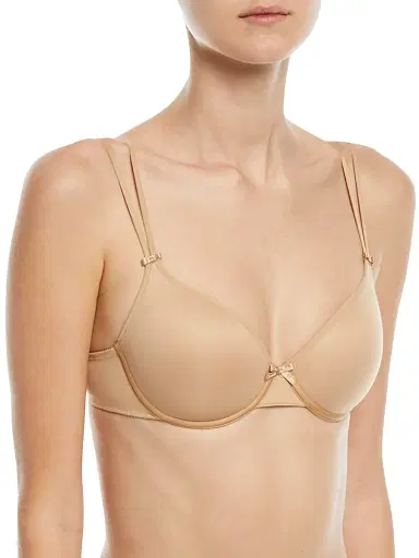 Chantelle Women's Basic Invisible Three-Quarter Memory Foam T-Shirt Bra - Toffee - Size 36G | Thumbnail 3