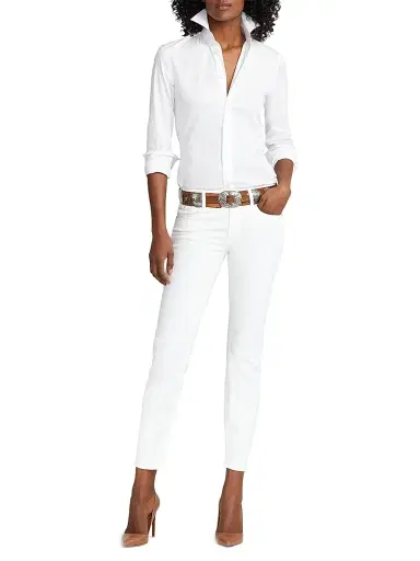 Ralph Lauren Collection Women's Iconic Style Charmain Stretch Sateen Shirt | Thumbnail 2