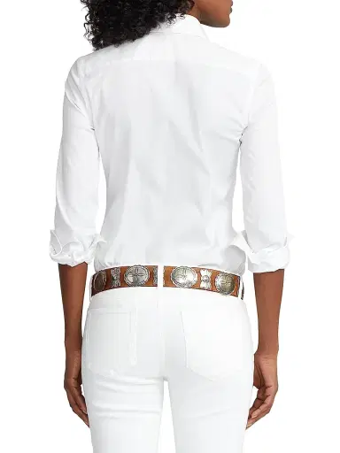 Ralph Lauren Collection Women's Iconic Style Charmain Stretch Sateen Shirt | Thumbnail 5
