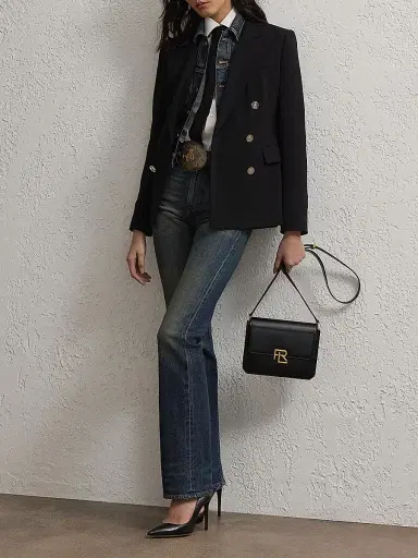 Ralph Lauren Collection Women's Rigby Cropped Denim Trucker Jacket - Telluride Indigo - Size XL | Thumbnail 2