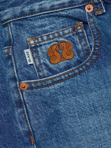 Blazé Milano Women's Nariida Norico Straight Jeans - Sapphire | Thumbnail 7