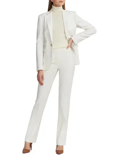 Ralph Lauren Collection Women's Alandra Stretch Wool Pants - Cream - Size 8 | Thumbnail 2