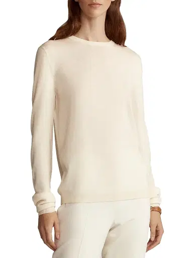 Ralph Lauren Collection Women's Cashmere Crewneck Sweater - Lux Cream - Size XS | Thumbnail 3