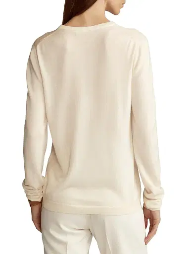 Ralph Lauren Collection Women's Cashmere Crewneck Sweater - Lux Cream - Size XS | Thumbnail 4