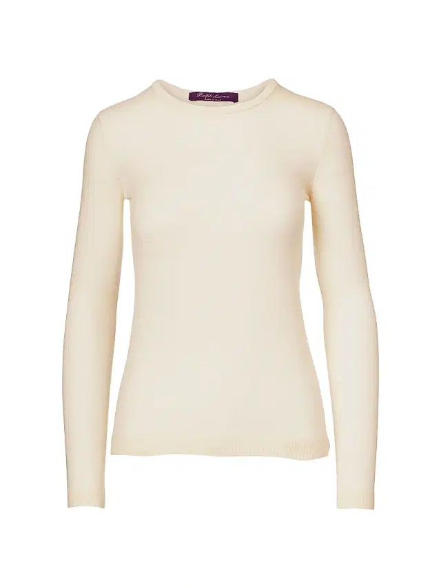 Women's Cashmere Crewneck Sweater - Lux Cream