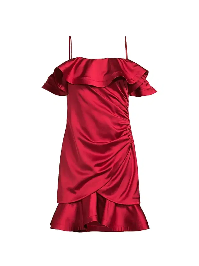 Ungaro Women's Axelle Ruffled Satin Minidress - Rose