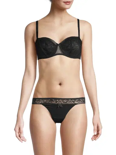 Chantelle Women's Demi Lace-Embellished Bra - Black - Size 32F | Thumbnail 3 Chantelle Women's Demi Lace-Embellished Bra - Black - Size 32F | Thumbnail 3