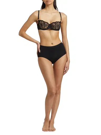 Chantelle Women's Fleur Demi Underwire Bra - Black - Size 34F | Thumbnail 2 Chantelle Women's Fleur Demi Underwire Bra - Black - Size 34F | Thumbnail 2
