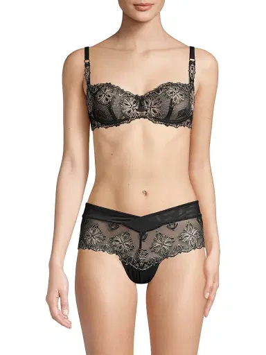 Chantelle Women's Champs Elysses Lace Unlined Demi Bra - Black - Size 36E | Thumbnail 3