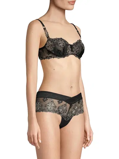 Chantelle Women's Champs Elysses Lace Unlined Demi Bra - Black - Size 36E | Thumbnail 4