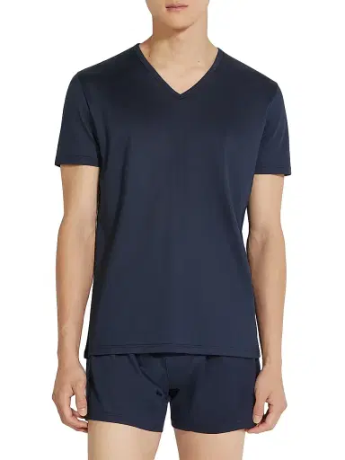 ZEGNA Men's Cotton T-Shirt - Blue | Thumbnail 2 ZEGNA Men's Cotton T-Shirt - Blue | Thumbnail 2