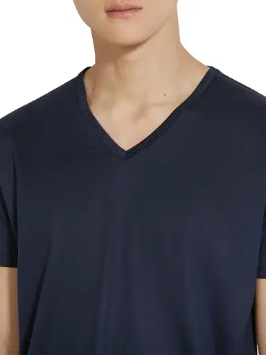 ZEGNA Men's Cotton T-Shirt - Blue | Thumbnail 4 ZEGNA Men's Cotton T-Shirt - Blue | Thumbnail 4
