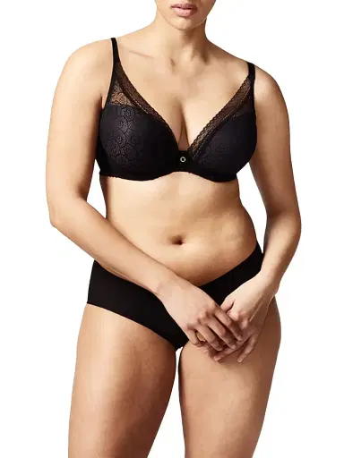 Chantelle Festivite Lace Plunge Bra - Black - Size 30G | Thumbnail 3