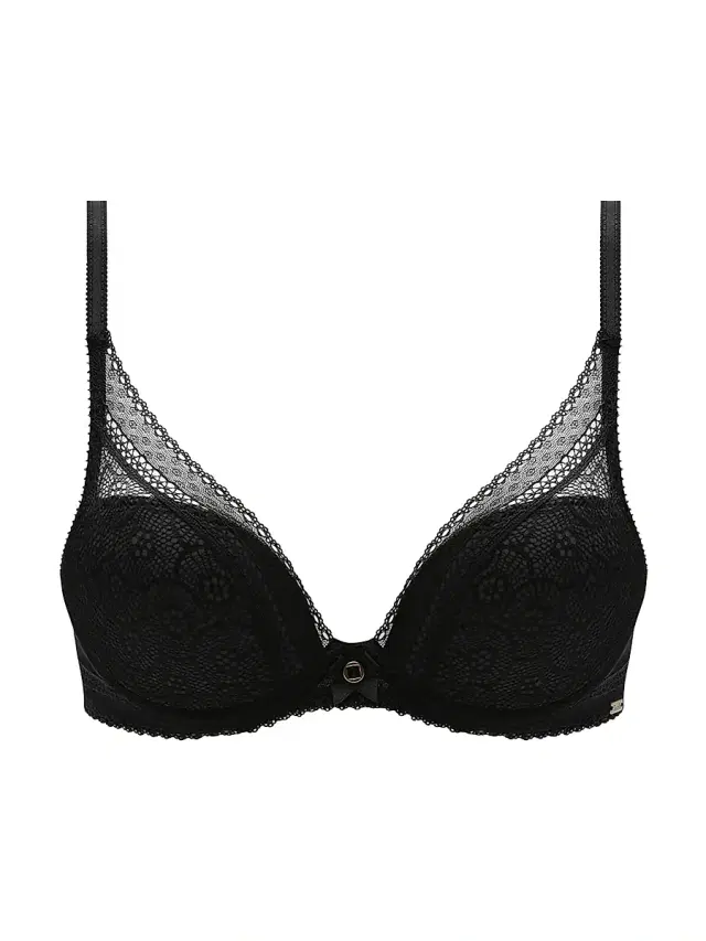 Chantelle Festivite Lace Plunge Bra - Black