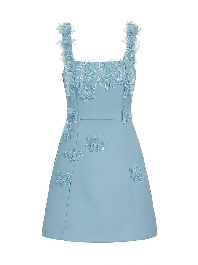 Elliatt Women's Bruges Floral Appliqué Minidress - Cornflower