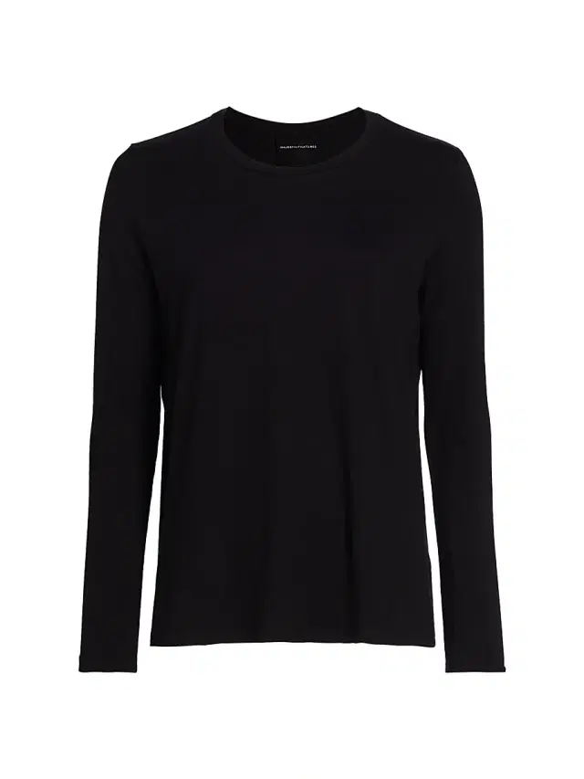 Majestic Filatures Women's Soft Touch Pleated Top - Noir