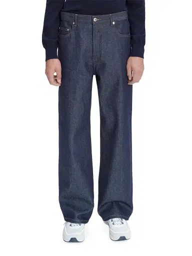 A.P.C. Men's Aaron Stretch-Cotton Denim Relaxed-Fit Jeans - Indigo - Size 36 | Thumbnail 3