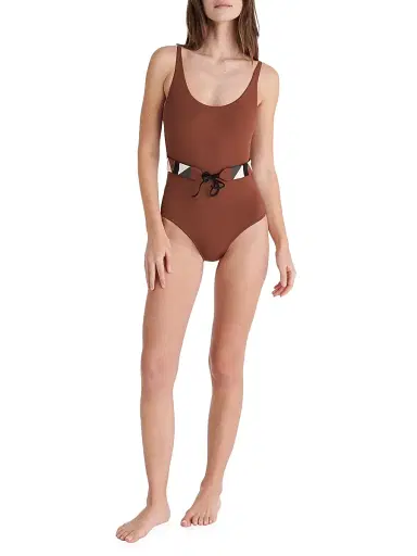 Eres Women's Damier Belted One-Piece Swimsuit | Thumbnail 2