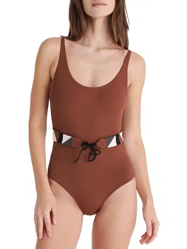 Eres Women's Damier Belted One-Piece Swimsuit | Thumbnail 3