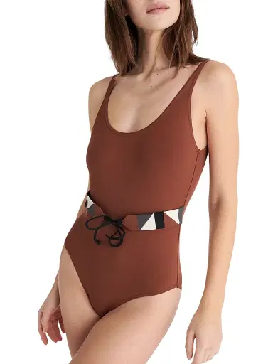 Eres Women's Damier Belted One-Piece Swimsuit | Thumbnail 4
