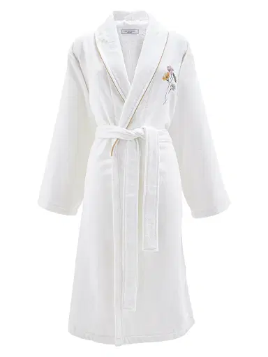 Anne de Solène Women's Perle Lune Cotton Bathrobe - White - Size XL | Thumbnail 1