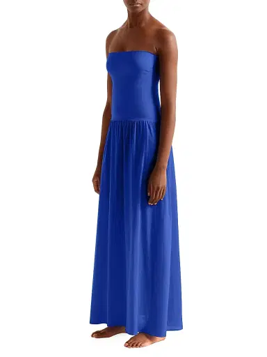 ERES Women's Ankara Cotton Strapless Maxi Dress - Indigo | Thumbnail 2 ERES Women's Ankara Cotton Strapless Maxi Dress - Indigo | Thumbnail 2