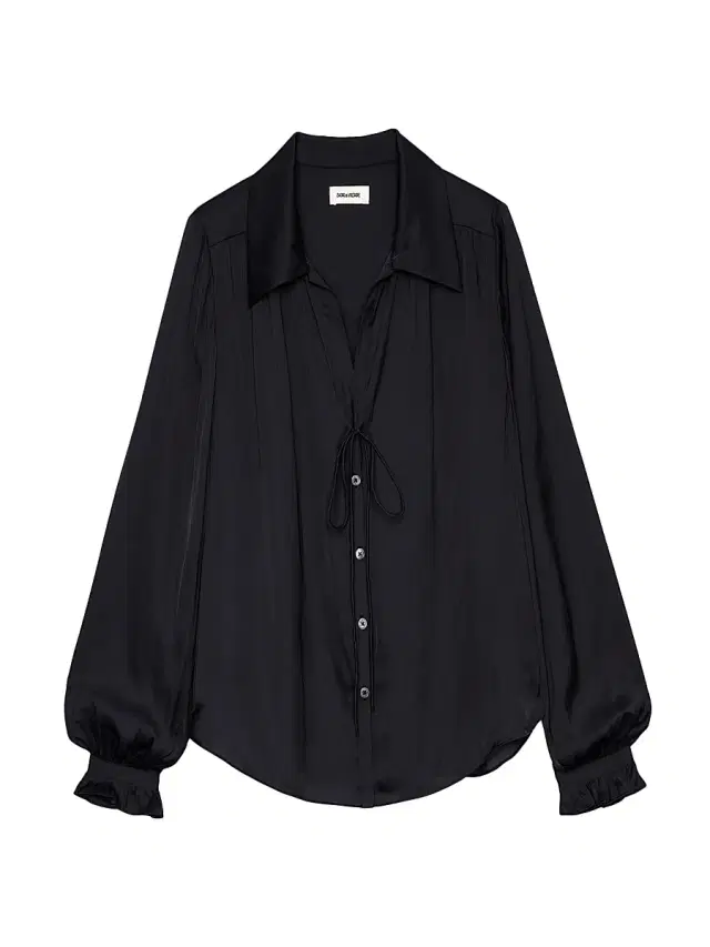 Zadig & Voltaire Women's Tilan Satin Long-Sleeve Blouse - Noir