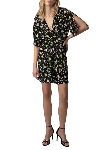 Zadig & Voltaire Women's Rozom Soft Crinkle Roses Minidress | Thumbnail 2 Zadig & Voltaire Women's Rozom Soft Crinkle Roses Minidress | Thumbnail 2
