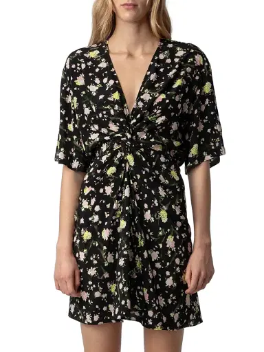 Zadig & Voltaire Women's Rozom Soft Crinkle Roses Minidress | Thumbnail 3 Zadig & Voltaire Women's Rozom Soft Crinkle Roses Minidress | Thumbnail 3