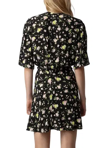 Zadig & Voltaire Women's Rozom Soft Crinkle Roses Minidress | Thumbnail 5 Zadig & Voltaire Women's Rozom Soft Crinkle Roses Minidress | Thumbnail 5