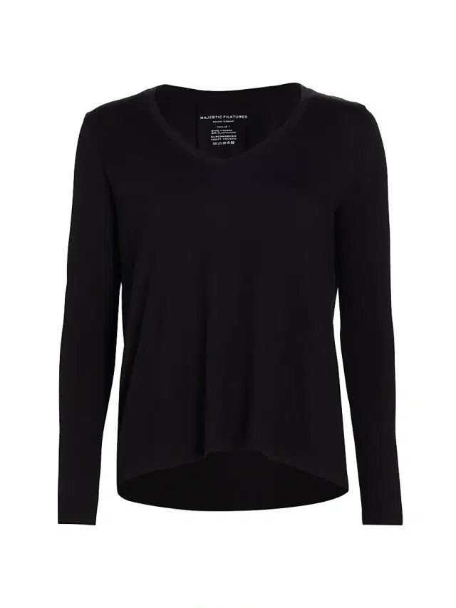 Majestic Filatures Women's Soft Touch Heathered Tee - Noir