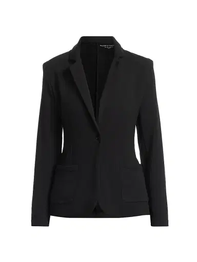 MAJESTIC FILATURES Women's French Terry Single-Button Blazer - Noir - Size Large | Thumbnail 1