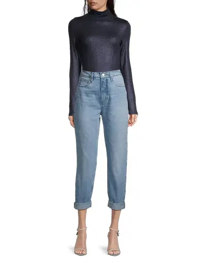 Majestic Filatures Women's Soft Touch Metallic Turtleneck - Metal Navy | Thumbnail 2 Majestic Filatures Women's Soft Touch Metallic Turtleneck - Metal Navy | Thumbnail 2