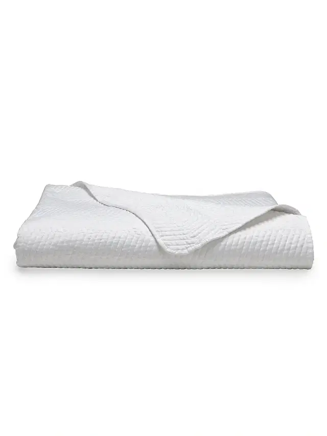 Anne de Solène Lutece Quilted Sateen Coverlet - White Queen