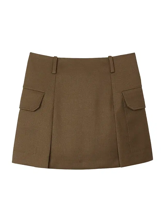 Women's Short Skirt with Pockets - Olive Green