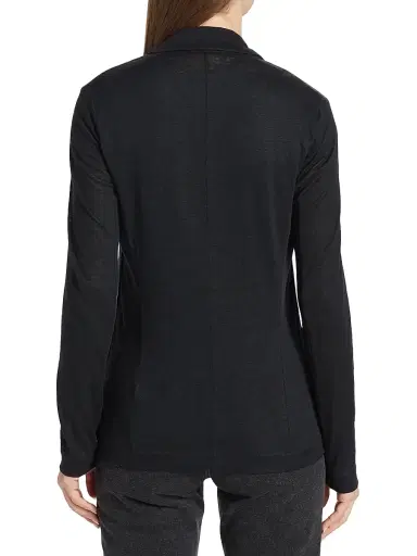 MAJESTIC FILATURES Women's Stretch Linen Blazer - Noir - Size Large | Thumbnail 5