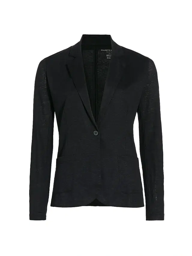 Majestic Filatures Women's Stretch Linen Blazer - Noir
