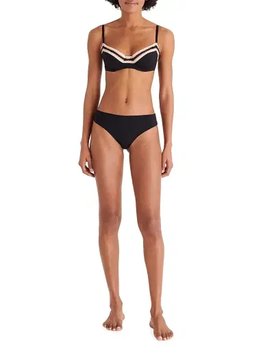 Eres Women's Jump Jersey Padded Balconette Bra - Noir Rose Petale - Size 40C | Thumbnail 2 Eres Women's Jump Jersey Padded Balconette Bra - Noir Rose Petale - Size 40C | Thumbnail 2