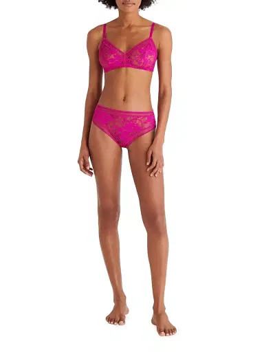 Eres Women's Royal Lace Wireless Triangle Bralette - Rose Petale - Size 40C | Thumbnail 2
