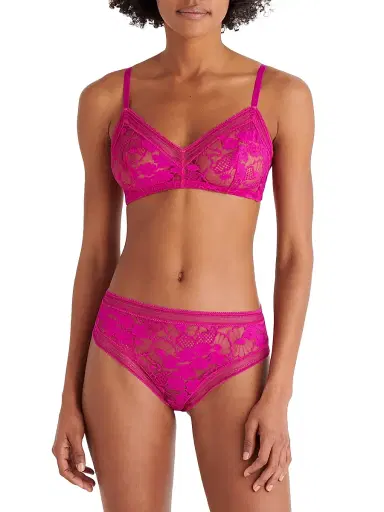 Eres Women's Royal Lace Wireless Triangle Bralette - Rose Petale - Size 40C | Thumbnail 3