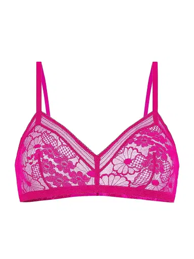 Eres Women's Royal Lace Wireless Triangle Bralette - Rose Petale - Size 40C | Thumbnail 1
