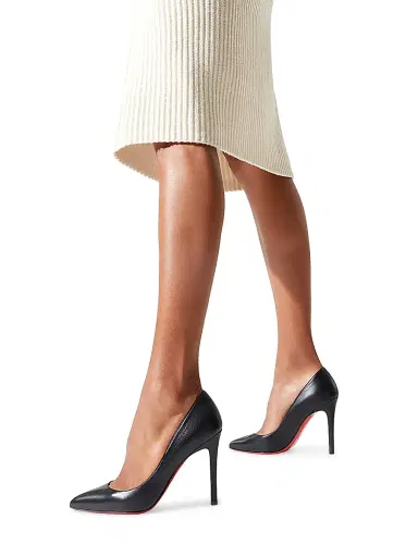 Christian Louboutin Women's Pigalle 100MM Nappa Leather Pumps - Black | Thumbnail 2 Christian Louboutin Women's Pigalle 100MM Nappa Leather Pumps - Black | Thumbnail 2