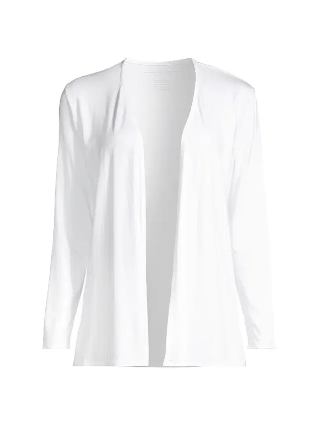 Majestic Filatures Women's Soft Touch Knit Open Cardigan - Blanc