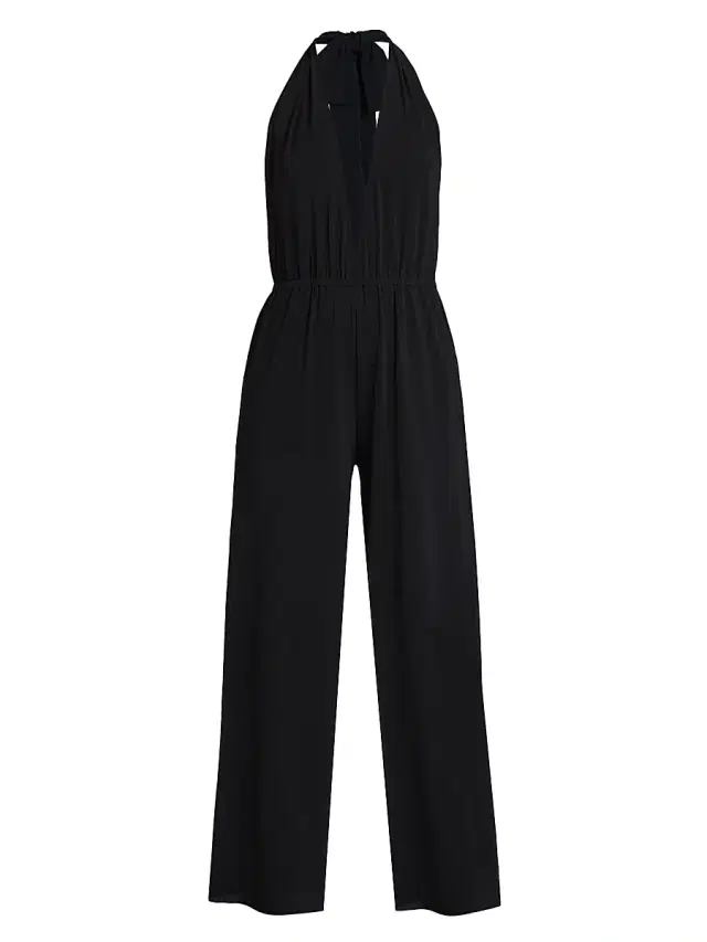 Women's Abby Halter Plunge Jumpsuit - Noir