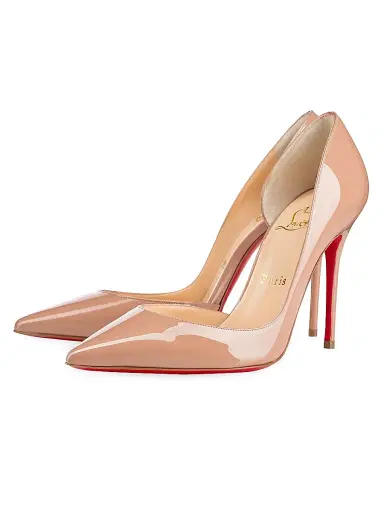Christian Louboutin Women's Iriza 100MM Patent Leather Pumps - Beige | Thumbnail 3