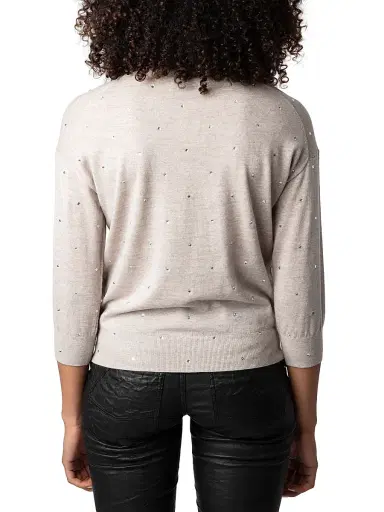 Zadig & Voltaire Women's Kansy We Strass Wool Sweater - Latte - Size Small | Thumbnail 4 Zadig & Voltaire Women's Kansy We Strass Wool Sweater - Latte - Size Small | Thumbnail 4