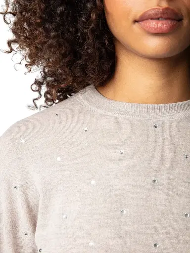 Zadig & Voltaire Women's Kansy We Strass Wool Sweater - Latte - Size Small | Thumbnail 7 Zadig & Voltaire Women's Kansy We Strass Wool Sweater - Latte - Size Small | Thumbnail 7