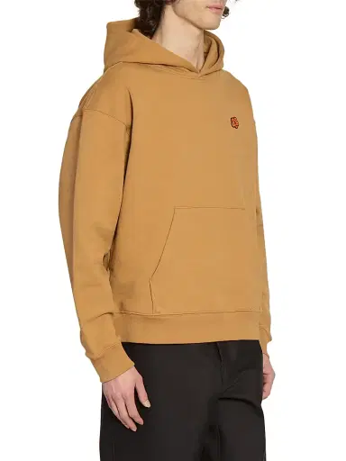 KENZO Men's Boke Stretch-Cotton Oversized Hoodie - Dark Camel - Size Medium | Thumbnail 4 KENZO Men's Boke Stretch-Cotton Oversized Hoodie - Dark Camel - Size Medium | Thumbnail 4