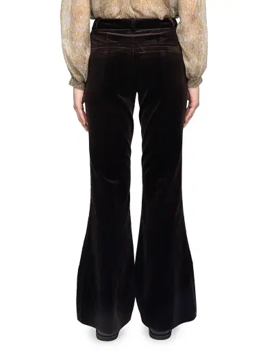 Zadig & Voltaire Women's Prevy Velvet Flare Pants - Dark Chocolate - Size Large | Thumbnail 4 Zadig & Voltaire Women's Prevy Velvet Flare Pants - Dark Chocolate - Size Large | Thumbnail 4